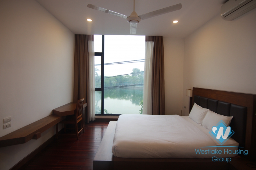 Tay Ho - Lake side apartment for rent with balcony and open living room